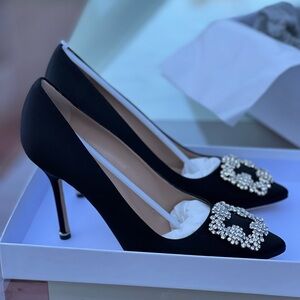 Manolo Blahnik satin heels, 38.5 Eu (8.5)